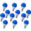 LEDLUX 12 Pezzo Lampadina Led E14 Blu, 4W=35W 220V, Forma Globo G45, Per Decorazione Feste