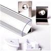 AFTERTECH 1x 3metri 1616 16x16mm PROFILO ALLUMINIO ANGOLARE PER STRISCE STRIP LED BARRA RIGIDA 3m 3MT + COPERTURA (1x 3metri 1616 clear)