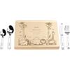 LAUBLUST Posate per bambini con incisione del nome e scatola regalo in legno personalizzata - Regalo personalizzato per ragazzi e ragazze | 4 pezzi - Posate in acciaio inox (Giungla)