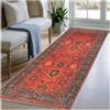 BORKOY Tappeto Corridoio Extra Lungo 1.5 metri Rosso Vintage Antiscivolo e Lavabile, Passatoia Moderna per Cucina e Ingresso Soggiorno Camera da Letto e Lavanderia Tappeto Runner Morbido50x150cm