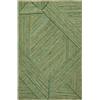CASAVANI Tappeto intrecciato a strisce naturale in juta - Piccolo 66 x 122 cm Tappeto per porta in tessuto piatto Kilim per uso interno ed esterno, tappeto Dhurrie per cucina, ingresso, ufficio (Verde e Beige)