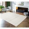 the carpet Lima Tappeto di design sostenibile ed ecologico, morbido e facile da pulire, effetto 3D, lavabile, pile 100% poliestere riciclato, crema, 160 x 230 cm