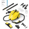 COSTWAY 2000W Pulitore a Vapore, Macchina per Pulizia Rotante con 13 Accessori, Capacità d'Acqua di 1,8L, Macchina a Vapore Multiuso per Tappeti Finestre Vetri e Tende (Giallo)