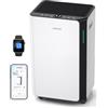 HUMILABS Deumidificatore elettrico, 20 l, per ambienti di 60 m²/app e WiFi, con tubo di scarico, serbatoio dell'acqua da 4,5 l, 3 modalità di funzionamento, timer da 24 ore