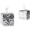 C.X.Y. 50 Pezzi Scatola Porta confetti Scintillio Dell'oro Brillante Lucido per Ospiti Bomboniera Cubo 5 * 5 * 5cm (ARGENTATO)