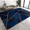 JUFUMUP Tappeti di Zona Geometria Dorata Nera Tappeto per Bambini Sfumatura Blu Lusso Chiaro - per Pavimento Della Cucina del Ristorante 60 x 120 cm