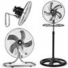 BAKAJI Ventilatore Manila 3 in 1 con Pale in Acciaio, Utilizzabile a Piantana Indipendente, Muro e Parete, Tavolo da Appoggio, Flusso d'Aria Potente, 3 Velocità Selezionabili, Silenzioso