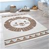 Paco Home Tappeto Bambini Cameretta Bambini Tappeto Outdoor Tappeto Da Gioco Animali 3D, Dimensione:140x200 cm, Colore:Beige