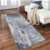 Siunwdiy Tappeto Passatoia Cucina Antiscivolo Lavabile 2.4 Metro, Tappeto Runner Corridoio Astratto Blu Bianco, Tappeti Lunghi per Ingresso Bagno Lavanderia, Design Moderno, Personalizzabile 50x240 cm