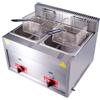 Generico Friggitrice a Gas da 20 L, Friggitrici in Acciaio Inox con Frittura Cestello e Coperchi, Potenza di Fuoco Regolabile, Facile da Pulire, Friggitrice a Olios da Banco per Casa Commerciale (10L+10L)