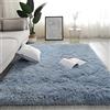 Jyswx Tappeto Peloso Salotto - Tappeti Soggiorno Moderni Grandi Dimensioni - Tappeto Lavabili Antiscivolo per Camera da letto, Blu Lago, 60 x 120 cm