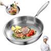 Drbrrly Padelle Titanio Puro, Titan Pfanne Unbeschichtet with Lid and Spatula, Padella in Titanio for Kitchen and Camping, Uncoated Frying Pan, Pro Hammered Non-Stick Pans for Any Hob (Senza Coperchio, 22cm)