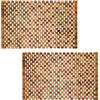 PANA®ECO Set di 2 tappeti da bagno in legno (60x100 cm) - Pedane 100% acacia naturale - Superficie antiscivolo per bagno e doccia - Igieniche e sostenibili - Legno naturale