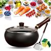 Generic Pannella Wok giapponese in ghisa, pentola sana non rivestita con coperchio, Woks in acciaio al carbonio tradizionale, padelle antiaderenti martellate a mano fatte in Giappone, p Smooth-Glass-Lid 26cm