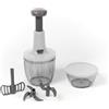 PEDRO SHOP Pedro Chef set Tritatutto Manuale da Cucina, con 2 Contenitori in Plastica, 4 Lame Intercambiabili, per Verdure e Frutta