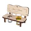 polar-effekt Panchina porta-bicchieri con due bicchierini da liquore, ottima idea regalo in legno, per matrimoni, motivo con foglie