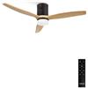 CREATE / WINDCALM DC/Ventilatore da soffitto con luce, motore DC nero, pale in legno naturale/Silenzioso, timer