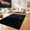 Paco Home Tappeto Salotto Moderno Pelliccia Morbido Pelo Lungo Shaggy Lavabile, Dimensione:120x160 cm, Colore:Nero