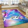 PEIHUODAN Tappeto Cameretta Bambine, Morbido Soffice, Stampa Unicorni Rosa Arcobaleno, Graziosa Decorazione Cartoni Animati, Tappetino Da Gioco Per Bambini, Decorazione Camera Bambini (Colore 6,100x150cm)