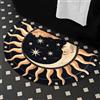 Bioputty Boho Moon Tappetino da bagno a semicerchio Tappeto da bagno a mezza luna tappetini da bagno per interni ingresso per bagno antiscivolo resistente all'usura nero e giallo gotico luna e stelle tappetini