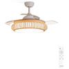 CREATE WINDCLEAR RATTAN/Ventilatore a soffitto con illuminazione bianca ovale con telecomando / 6 velocità, funzionamento invernale estivo, ali retrattili, programmabili, 40 W, Ø 107 cm