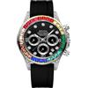 MASTOP Pagani Design Daytona Homage - Orologio da uomo, analogico, al quarzo, con movimento giapponese, cronografo, lusso, impermeabile, con cinturino in silicone, sportivo, Pagani Watches per uomo