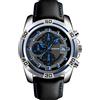 TONSHEN Fashion Orologi da Polso da Uomo Calendario Cronometro Acciaio Inossidabile Cassa e Pelle Casual Analogico Quarzo Orologio (Blu)