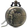 GAGALU Orologio da taschino a tema golf in bronzo con collana a catena Miglior regalo per gli uomini di golfOrologio analogico