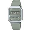 Casio Orologio Quarzo Unisex, misura cassa 33.00mm con quadrante Verde Digitale e cinturino Verde in Plastic/Resin Bracelet A100WEF-3AEF