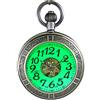 OGLE Orologio da tasca meccanico automatico automatico a carica automatica della catena di scheletro della lente d'ingrandimento impermeabile,Auto avvolgimento automatico,meccanico