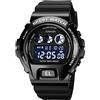 TONSHEN Uomo Sportivo Digitale Orologio Impermeabile Multifunzione LED Elettronico Outdoor Militare Orologi da Polso Allarme Data Cronometro