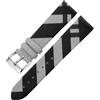 ROUREOX Cinturino in Pelle Fibbia ad Ardiglione in Acciaio Inossidabile, Bracciale di Ricambio Orologio per Burberry BU1938 BU9109 BU9107 BU9014 BU9111-Nero+Argento 20mm