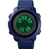 TONSHEN Uomo Digitale Orologio Sportivo Impermeabile LED Elettronico Doppio Tempo Allarme Cronometro Outdoor Militare Orologi da Polso (Blu 2)