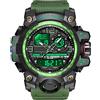 findtime Orologi tattici da uomo militari Reloj Militar Para Hombre Sport Outdoor Impermeabile Digial Allarme Analogico Cronometro Big Face Orologio da polso, Verde, Sportivo