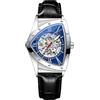 DAXIAOYU Orologio meccanico automatico da uomo con scheletro a triangolo irregolare di moda unico orologio da polso in acciaio inossidabile di lusso impermeabile luminoso business orologio, Nero e