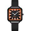 BIEWO Orologio da donna impermeabile, sportivo, con grande digitale 3D, cinturino in morbido silicone, orologio da infermiera unisex, Nero arancione