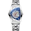 DAXIAOYU Orologio meccanico automatico da uomo con scheletro a triangolo irregolare di moda unico orologio da polso in acciaio inossidabile di lusso impermeabile luminoso business orologio, Argento