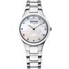 BERING 32327-701 Orologio da polso al quarzo da donna, cassa in acciaio inox color argento da 27 mm, quadrante bianco, cinturino in acciaio inox con elementi in ceramica, 5 ATM