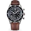 Seestern Sugess Cronografo Meccanico Acciaio Pelle Nero Marrone Orologio Uomo