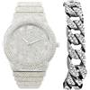 Charles Raymond Orologio da uomo completamente ghiacciato con diamanti, ST10626 Argento - C, Lusso