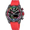 LOTUS Orologio Intelligente Ibrido Uomo Connected D Gomma Rossa - Analogico Intelligente 20000/6 - Controllo Musica, Contapassi, Notifiche e Rifiuto Chiamate - Fino a 10 Giorni di Batteria