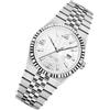 Generic Orologio da polso casual da uomo, 40 mm, impermeabile fino a 30 metri, con cassa in metallo, cinturino in acciaio, vetro temperato, fibbia, per uso quotidiano, lavoro, interni ed esterni, bianco