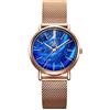 SHENGKE Orologio da donna con cinturino a maglie in acciaio inossidabile Movimento al quarzo giapponese Orologi impermeabili da donna