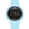 Forrader Orologio digitale da uomo, ultra sottile, minimalista, sportivo, impermeabile, con display grandangolare, cinturino in gomma, orologio da polso per uomo e donna, Azzurro, Classico