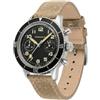 PRAESIDUS | 𝗧𝗬𝗣𝗘 𝗛-𝟳𝟱 - Orologi per Uomo, Orologi da polso Uomo - Cronografo, Militare - Cassa 38mm - Quadrante Nero, Cinturino in Pelle Sabbia Effetto Invecchiato | Pilota, Regalo
