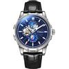 FORSINING Orologio da uomo Starry Sky Big Dial Moda Orologio Meccanico Scheletro Moon Phase Design Automatico Orologi Casual Luminous, Nero 02.