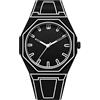 Gosasa Creativo Unisex Sketch Anime Style Donna Uomo Quarzo Orologio Da Polso Personalità Impermeabile Minimalista Nero e Bianco Orologio Analogico, Y Black, Stile anime alla moda
