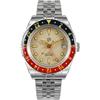 FTEOXLC San Martin NH34 GMT Orologio da immersione automatico, resistente all'acqua fino a 200 m, cinturino in acciaio inossidabile, quadrante nero con lunetta rossa/blu, V 2, Lusso