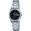 Casio Orologio da polso da donna al quarzo classico cinturino in acciaio inox grigio cassa in ottone display analogico nero - LTP-V006D-1B2