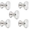 SOTECH 5 pezzi Pomelli per mobili LEICESTER Ø 30 mm altezza 27 mm Acciaio inossidabile spazzolato Maniglia Pomello per cucina